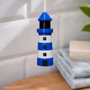 Blue & White Lighthouse Blind Pull Cord End (with windows) – Nautical 3D Printed | UK Made