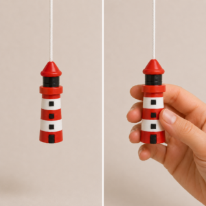 Novelty Light Pull Red & White Lighthouse