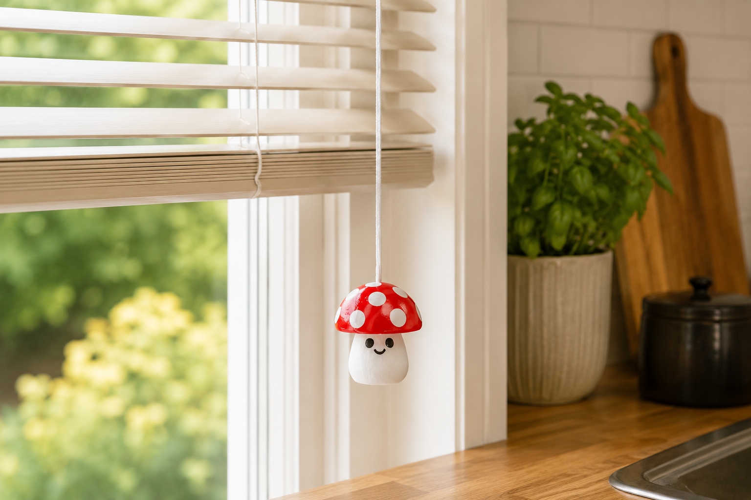Red Toadstool Novelty Light Pull or Blind Pull Cord Handle