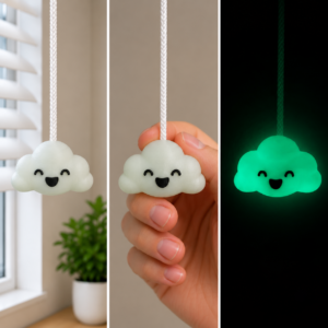 Glow in the Dark Cloud Light Pull & Blind Pull Cord Handle – Novelty Bathroom Accessory