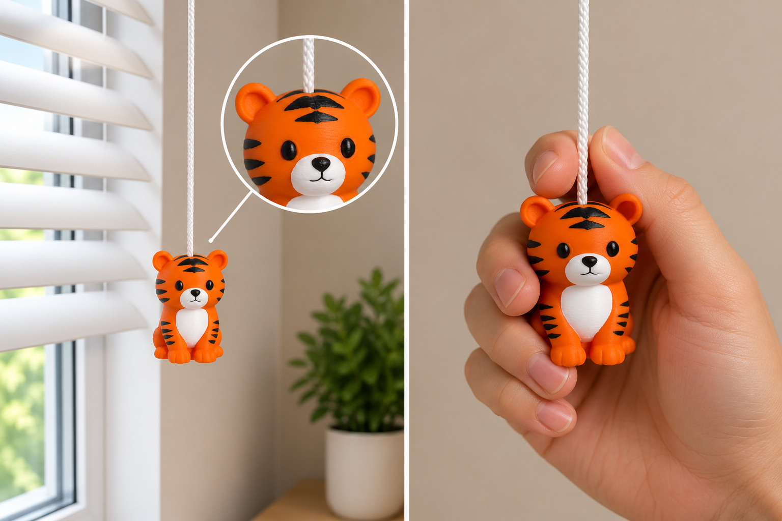 cute tiger light pull