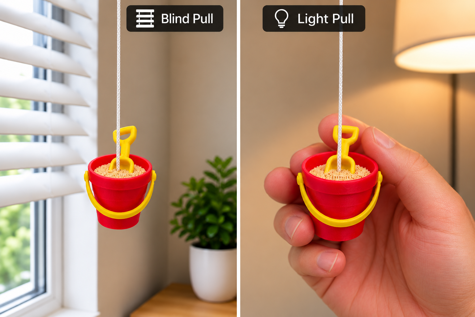 Bucket & Spade Light Pull & Blind Pull Cord Handle – Seaside Beach Design