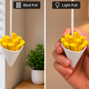 Chip Cone Light Pull & Blind Pull Cord Handle – Seaside Fish & Chips Design